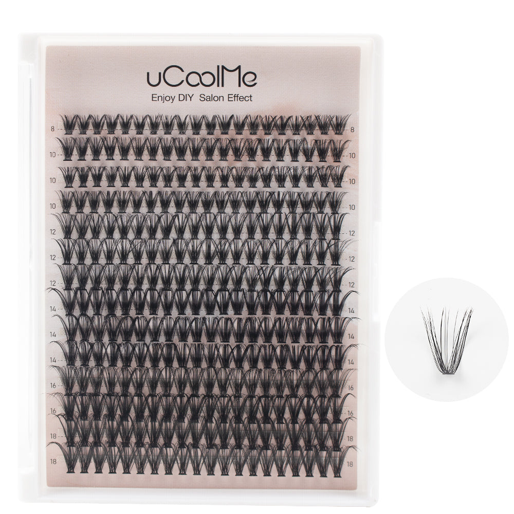 uCoolMe 280 piezas 40D DIY Extensiones de pestañas D Curl Pestañas individuales largas (40D) 