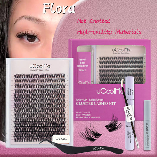 uCoolme Flora Lash Clusters DIY Lashes Extensions Kit 8-18mm Length D curl Eye Makeup (049 Flora)