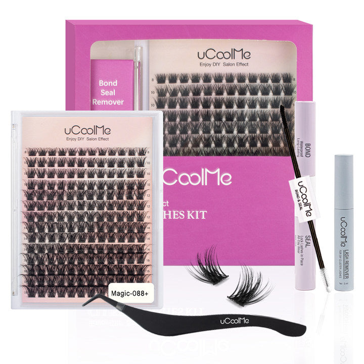 Magic uCoolme Volume Lash Clusters 8-18mm DIY Lashes Extensions Kit Length D curl with Ultra-Thin Band (088 Magic)