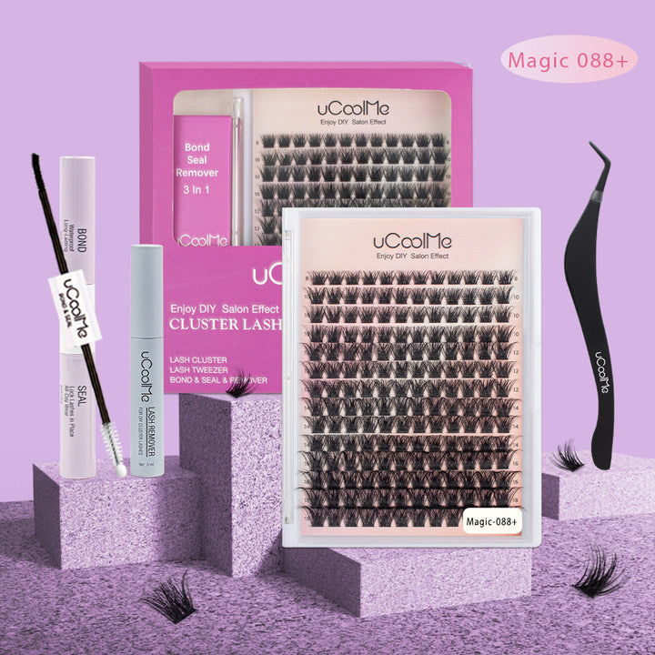 uCoolme Magic Volume Lash Clusters DIY Lashes Extensions Kit 8-18mm Length D curl Eye Makeup (088 Magic)