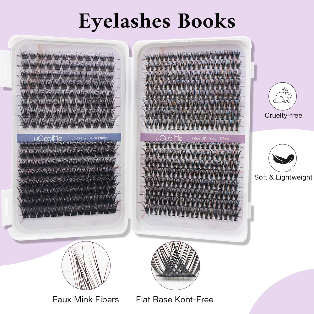 【Ultra-Large】uCoolMe Lashes, Individual Lashes Book Clusters DIY at home (002)
