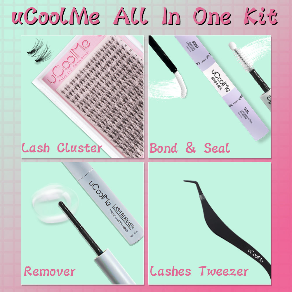 uCoolMe BORN 3D DAINTY Lashes Clusters 3d Natural Eyelashes Extension 8-18mm (DAINTY) Lashes kit