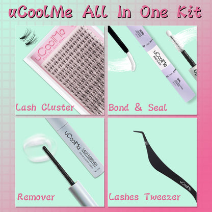 uCoolMe BORN 3D DAINTY Lashes Clusters 3d Natural Eyelashes Extension 8-18mm (DAINTY) Lashes kit