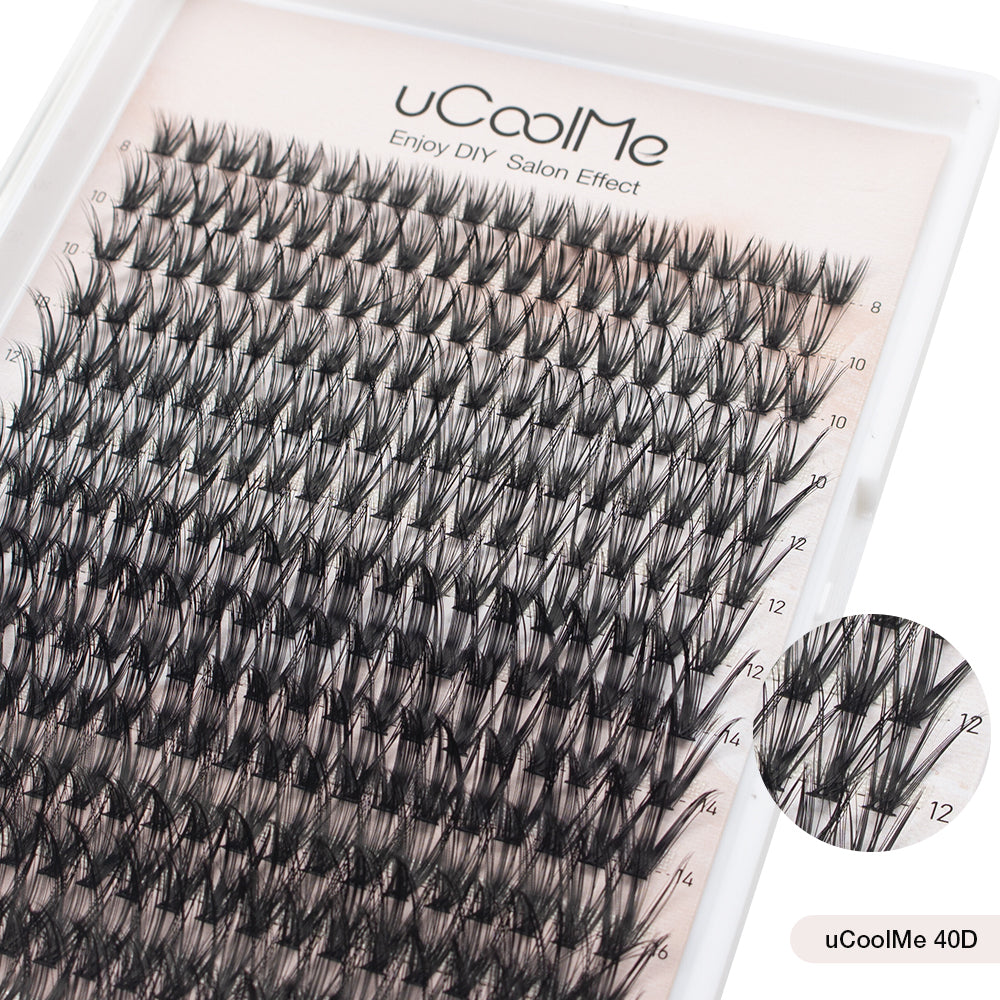 uCoolMe 280 piezas 40D DIY Extensiones de pestañas D Curl Pestañas individuales largas (40D) 