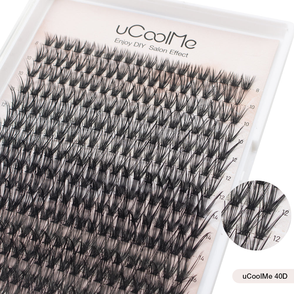 uCoolMe 280pcs 40D DIY Eyelash Extension D Curl Long Individual Lashes (40D)