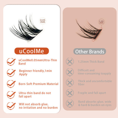 uCoolMe Short Size Lashes Clusters Eyelashes Extension 8-12mm (Flora+Magic) Lashes kit