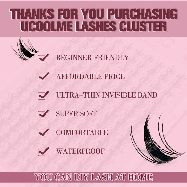 uCoolMe Fairy Lashes Clusters C Curl8mm 10mm (Fairy) only Lashes