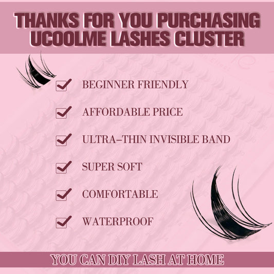 uCoolMe Fairy Lashes Clusters C Curl 140 Pcs 10mm (Fairy) Lashes kit