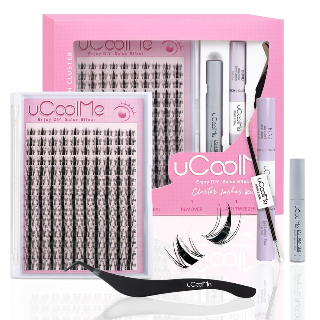 Fairy uCoolMe Lashes Clusters Kit 8-18mm C Curl 140 Pcs Manga Anime Eyelashes Extension Kit (Fairy)