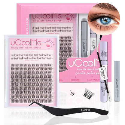 Invisible Band Venus uCoolMe Lash Clusters Kit 5-16mm With Bottom Lashes Kit (Invisible Band Venus&amp; Lazy Girl)