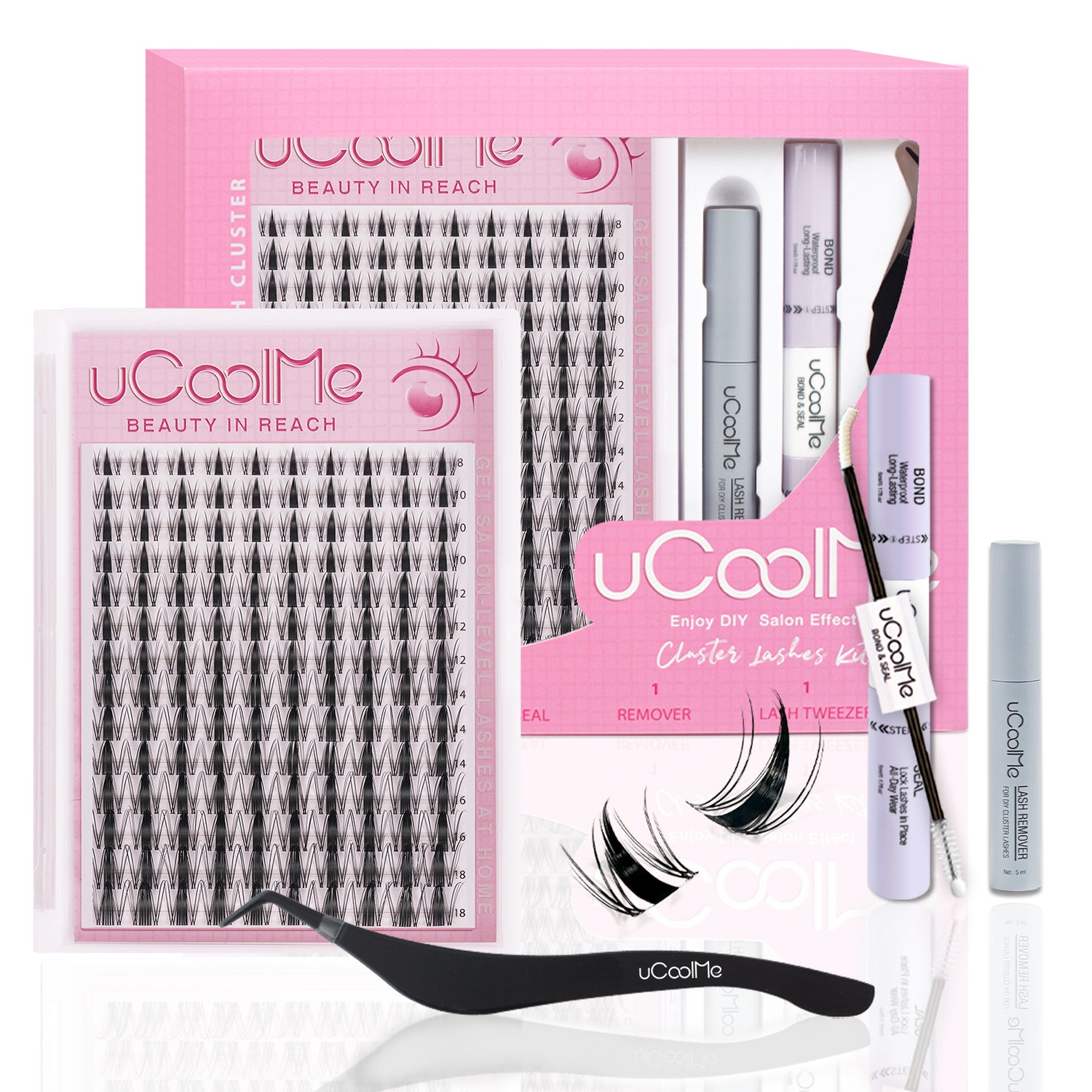 Fairy uCoolMe Lashes Clusters Kit 8-18mm C Curl 140 Pcs Manga Anime Eyelashes Extension Kit (Fairy)