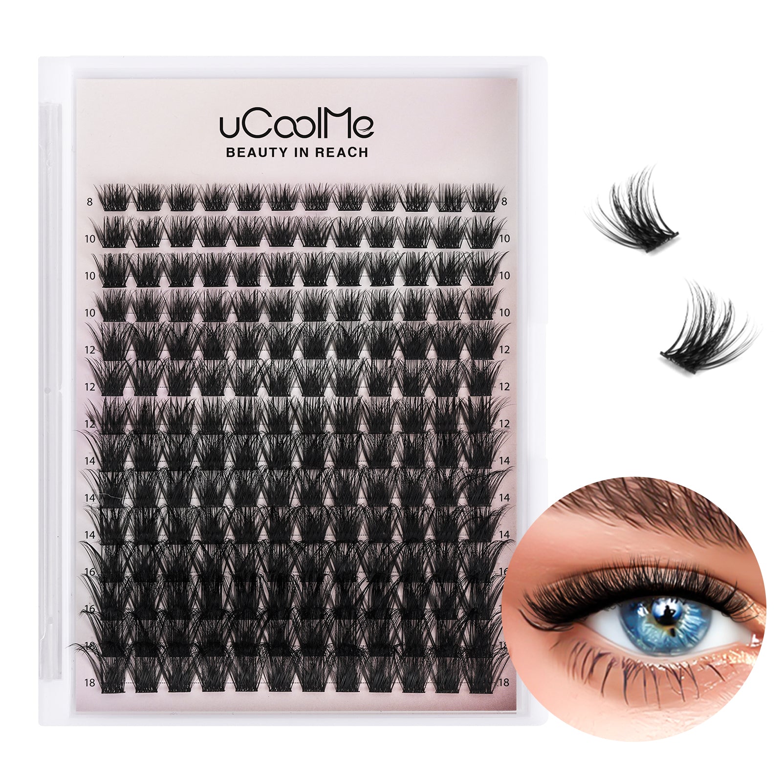 Magic uCoolme Volume Lash Clusters DIY Lashes 8-18mm Length D curl Eye Makeup (Lash Only)