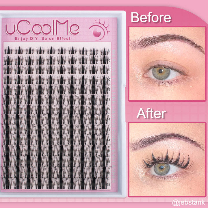 Fairy uCoolMe Lashes Clusters 8-18mm C Curl Manga Anime Eyelashes Extension 8-18mm (Lash Only)