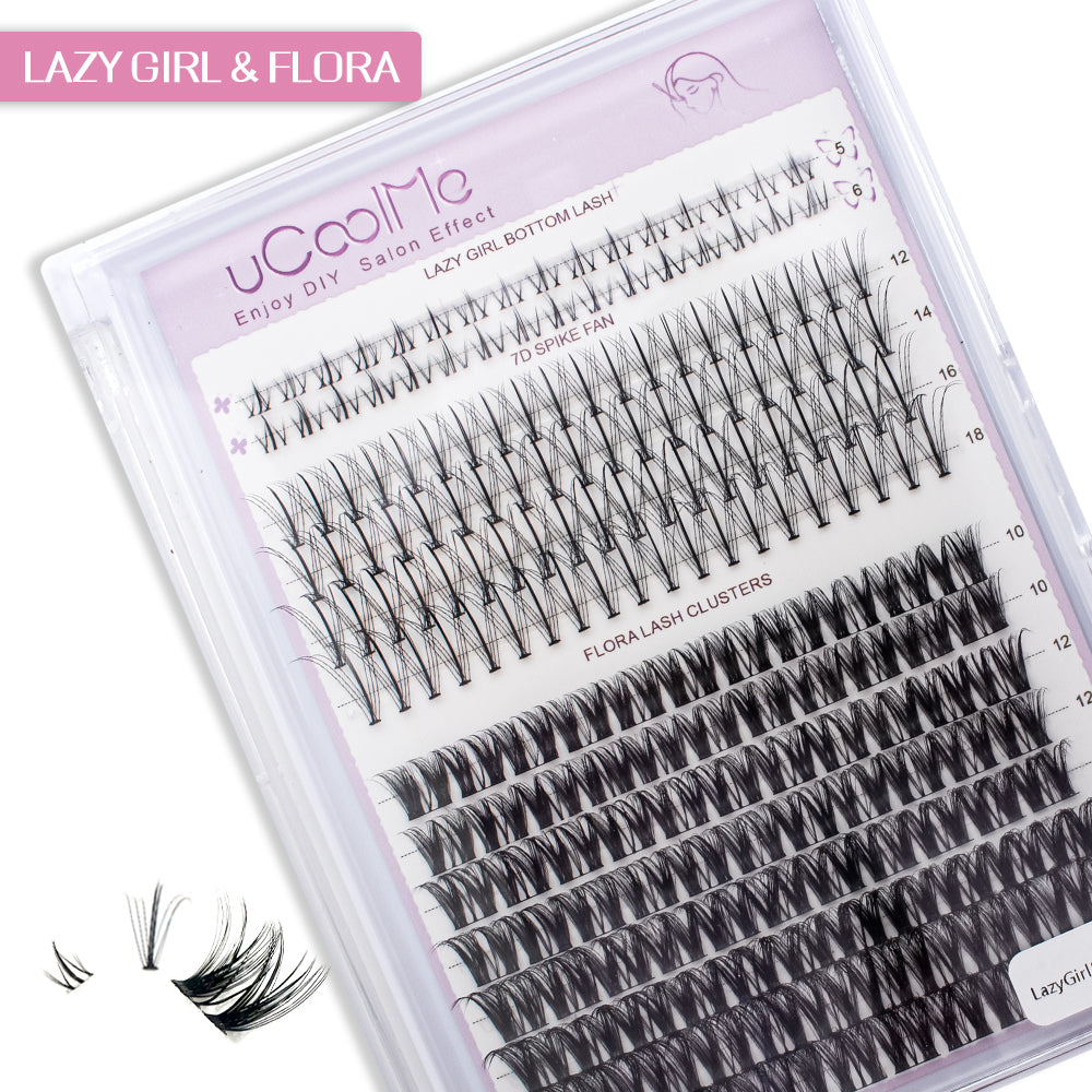 uCoolMe Lazy Girl Flora Style With Bottom Cluster Lashes (Lazy Girl &amp; Flora) only Lashes