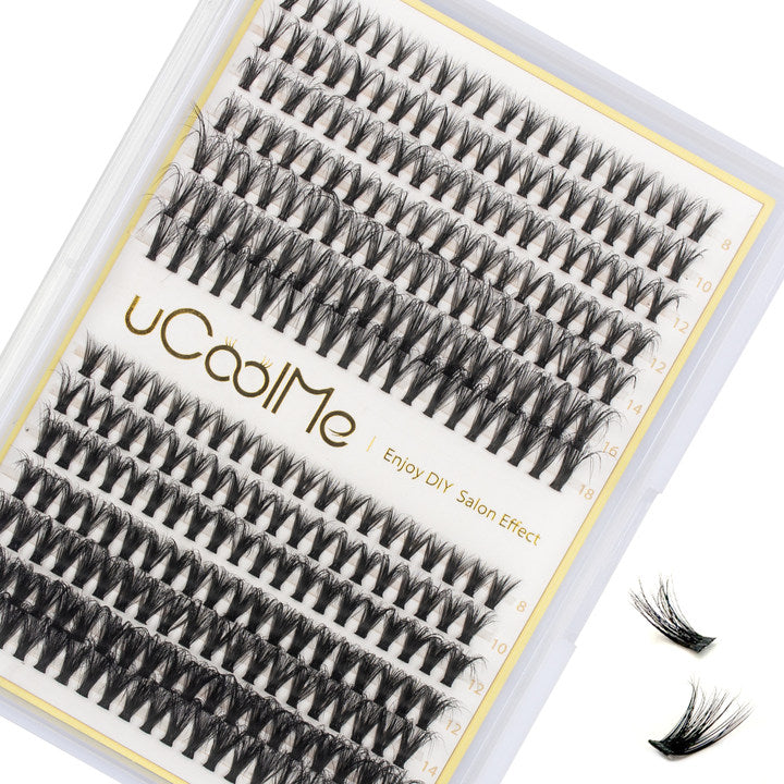 uCoolMe Eco-Lifelike LUNA Lashes Clusters 3d Fluffy Eyelashes Extension 8-18mm (Lunna) Lashes kit