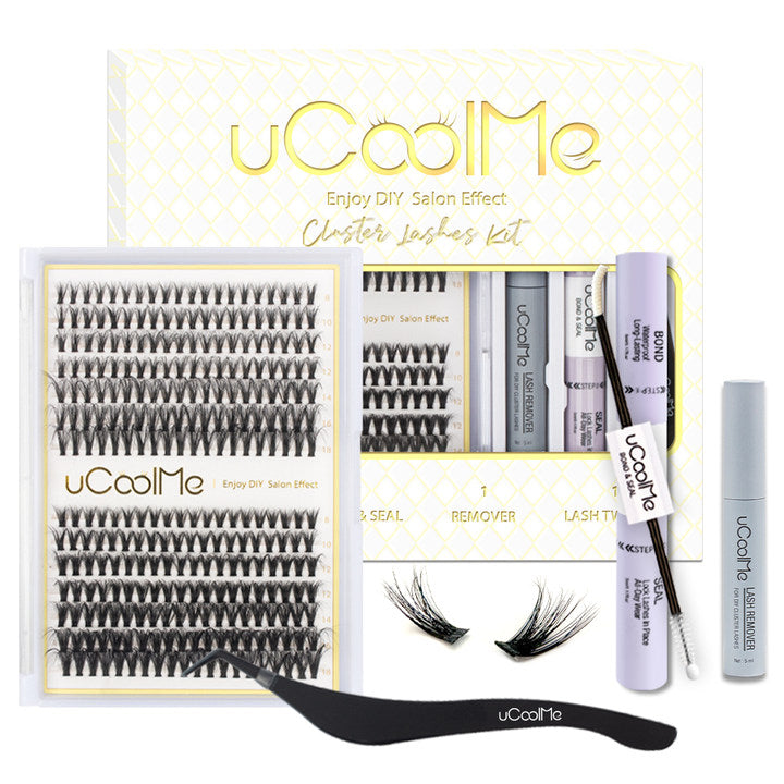 uCoolMe Eco-Lifelike LUNA Lashes Clusters 3d Fluffy Eyelashes Extension 8-18mm (Lunna) Lashes kit