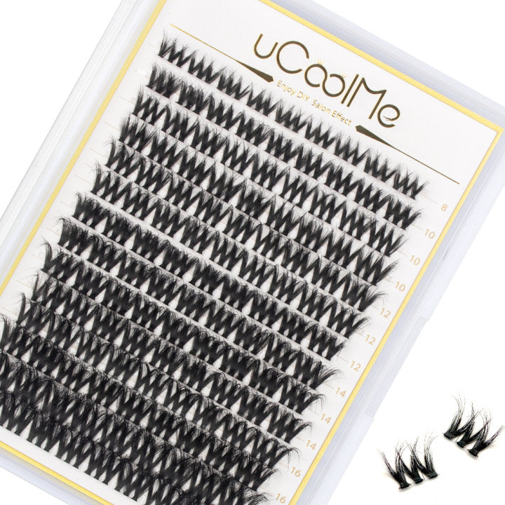 uCoolMe Eco-Lifelike Lyra Lashes Clusters 3d Fluffy Eyelashes Extension 8-18mm (LYRA) Lashes kit