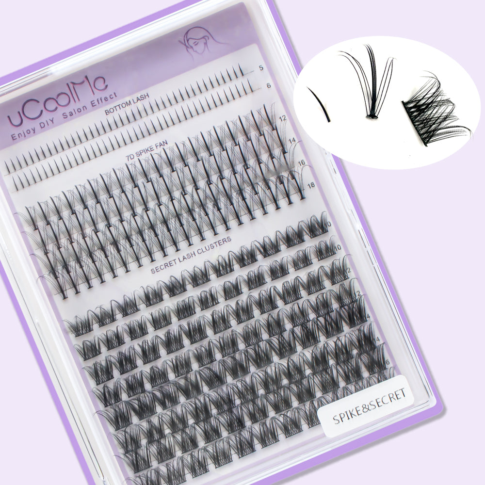 uCoolMe Spike  &amp; Secret With Bottom Lashes Cluster Lashes Kit (Spike  &amp; Secret)