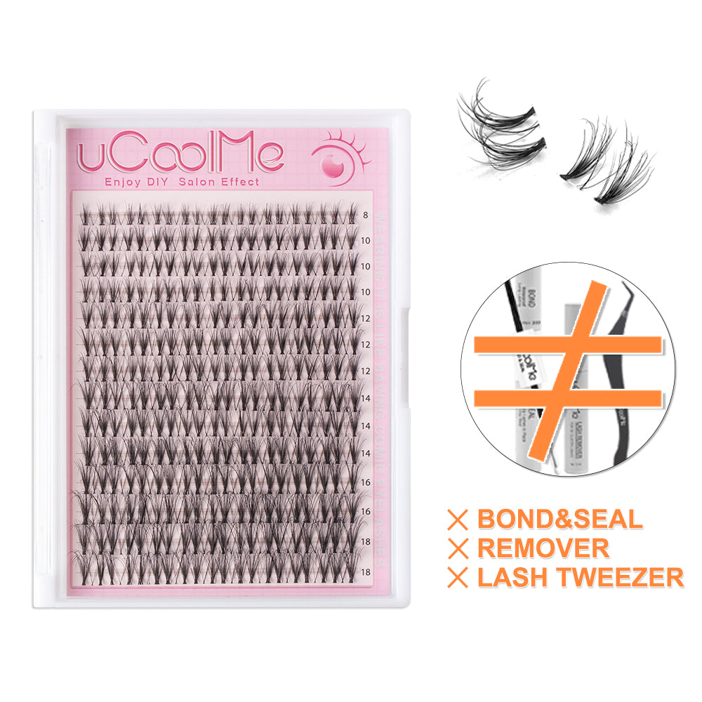 uCoolMe BORN 3D DAINTY Lashes Clusters 3d Natural Eyelashes Extension 8-18mm (DAINTY only Lashes)