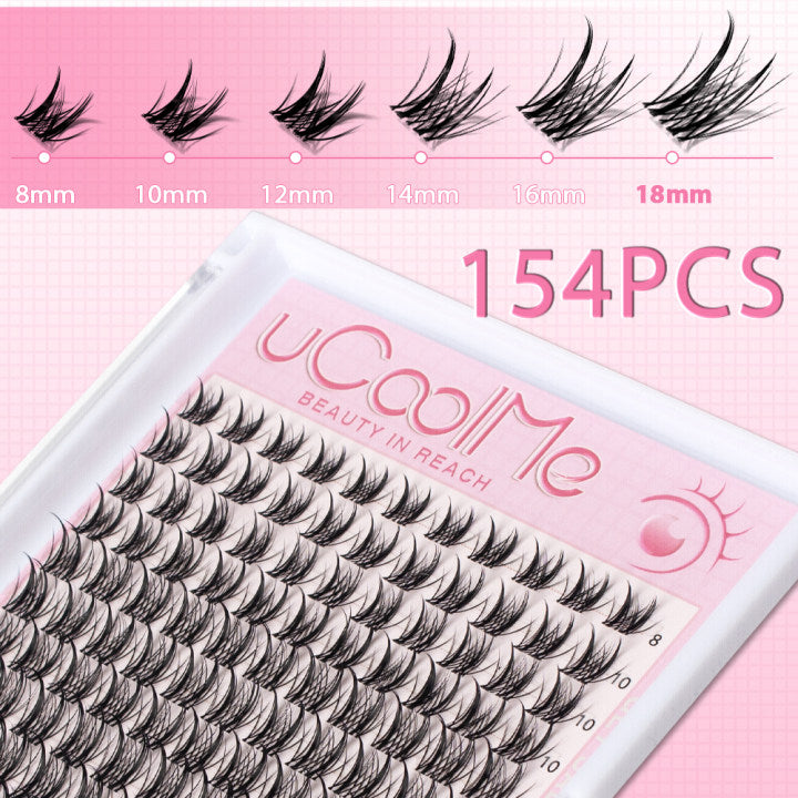 uCoolMe APHRODITE Lashes Clusters C Curl Eyelashes Extension (APHRODITE Lashes Kit)