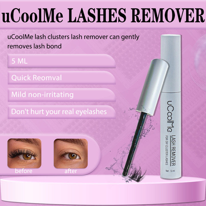 uCoolMe Lashes 2 in 1 Lash Bond and Seal with Glue Remover Kit, Suitable Beginners Makeup at Home Brush Waterproof（Black）