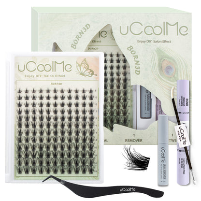 uCoolMe BORN 3D Spark Lashes Clusters 3d Natural Eyelashes Extension 8-18mm (SPARK) Lashes kit