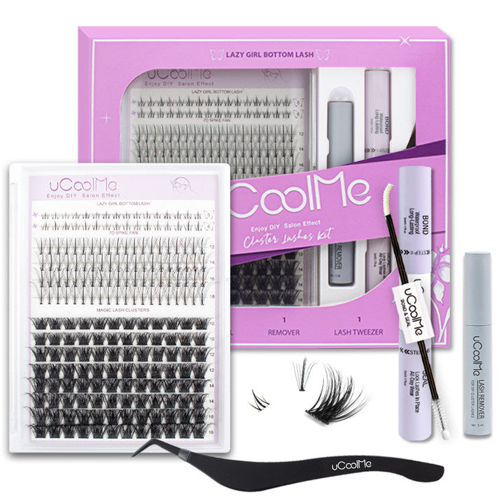 uCoolMe Lazy Girl Magic Volume Style With Bottom Cluster Lashes Kit (Lazy Girl &amp; Magic)